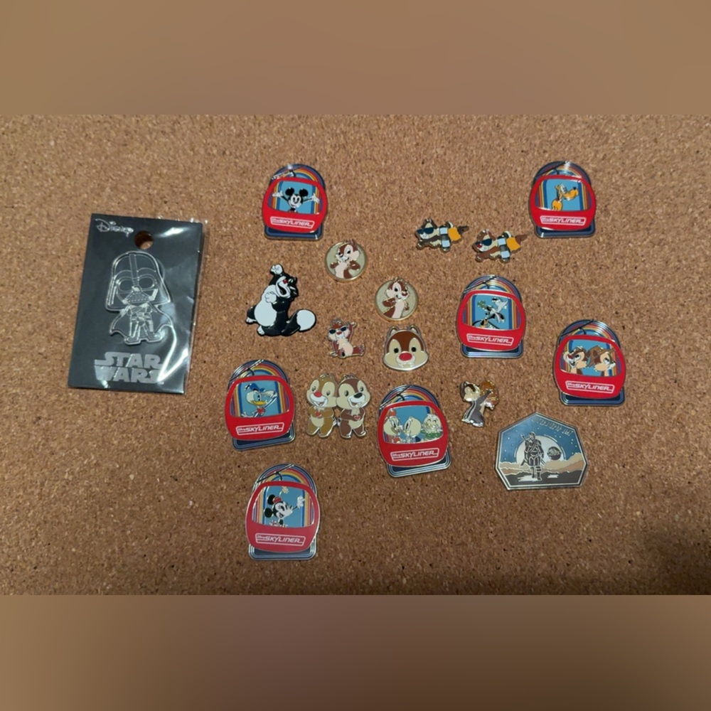 Disney Star Wars and Classic Characters Pin Set - Red, Silver, Blue